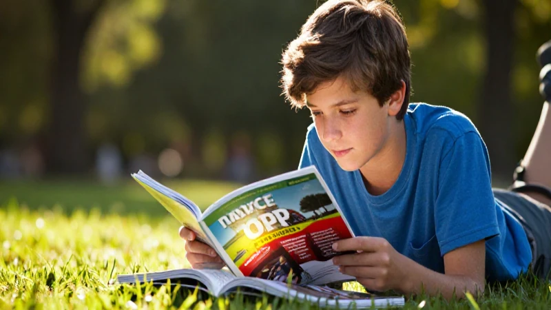 Estudiante vibrante leyendo un libro iluminado