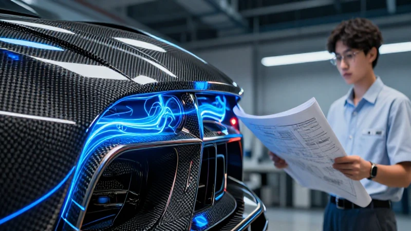 Qué es el material en ingeniería, sus usos e importancia 7 Estructura de fibra de carbono futurista con energía azul