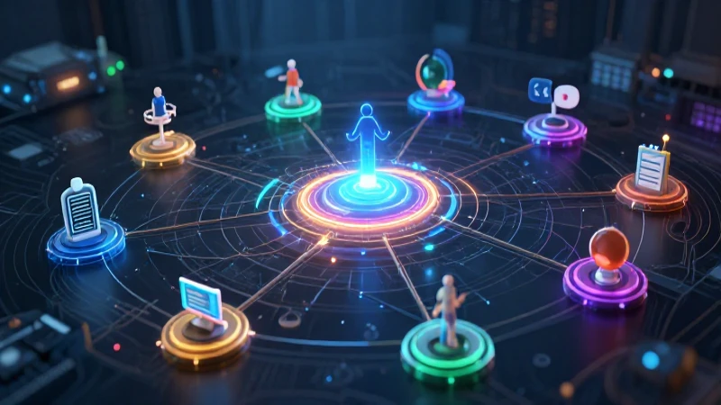 Qué es un mentefacto: Definición y conceptos clave 5 Red educativa digital con estilo profesional y vibrante