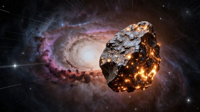 Meteoro cósmico brillante ante una nebulosa