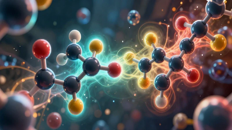 Estructura molecular estilizada con energía brillante