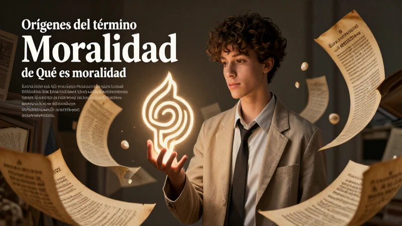 Qué es moralidad: definición y concepto fundamental 3 Joven ilustrado con símbolos éticos y pergaminos antiguos