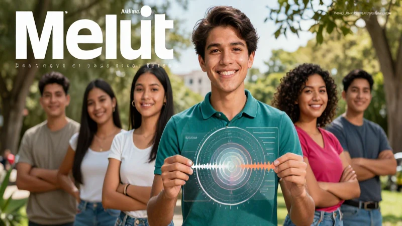 Revista educativa con estudiantes mexicanos alegres y dinámicos
