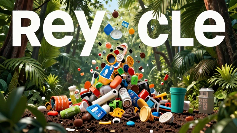 Reciclaje vibrante floreciendo en la tierra