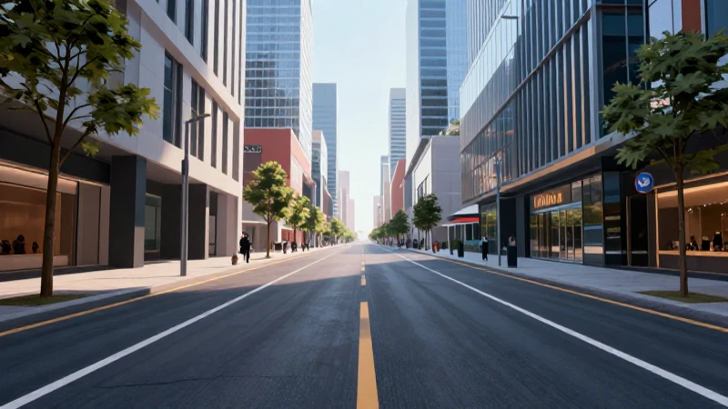 Línea dinámica en entorno urbano moderno y detallado