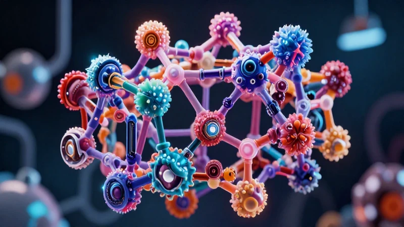 Estructura cristalina futurista con tecnología vibrante
