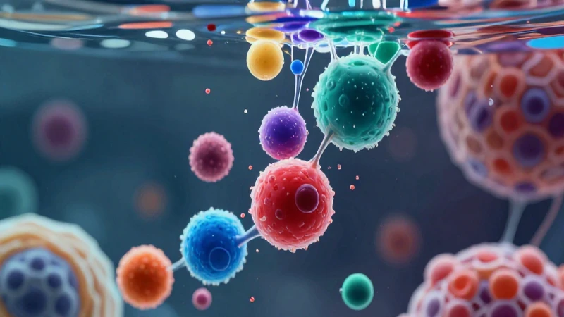 Soluto: Definición y Ejemplos en Química y Biología 5 Moleculas vibrantes disuelven en fluido biológico detallado