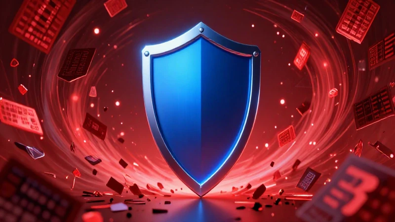 Escudo legal azul firme ante spam digital caótico