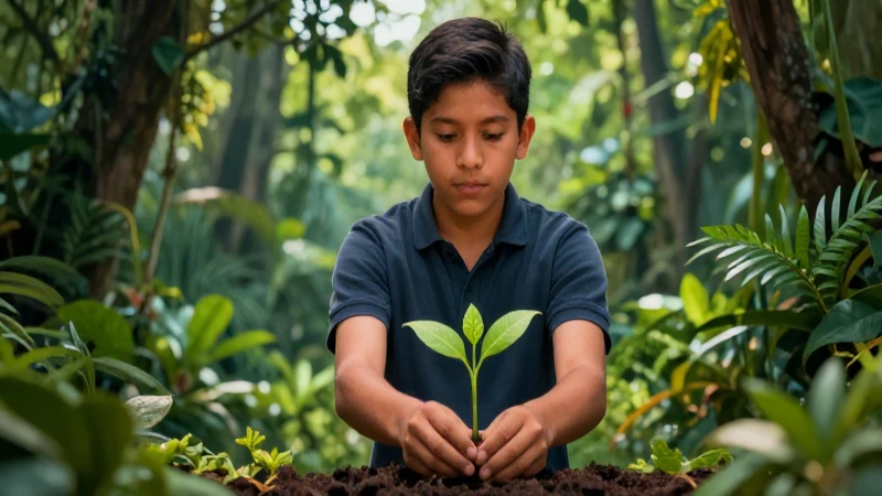Qué es sustentable: Definición, concepto e importancia 8 Educador joven siembra futuro verde