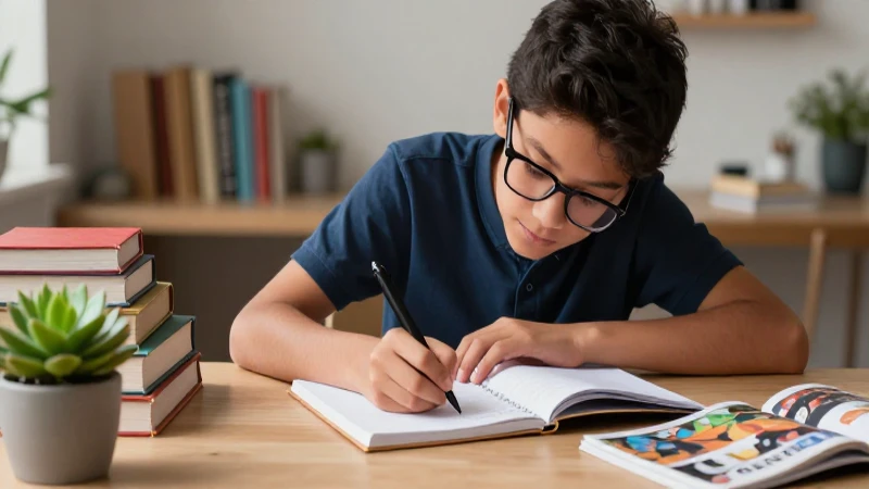 Optimiza tu comunicación con un taller de lectura y redacción: descubre sus beneficios 5 Ilustración detallada de estudiante mexicano estudiando