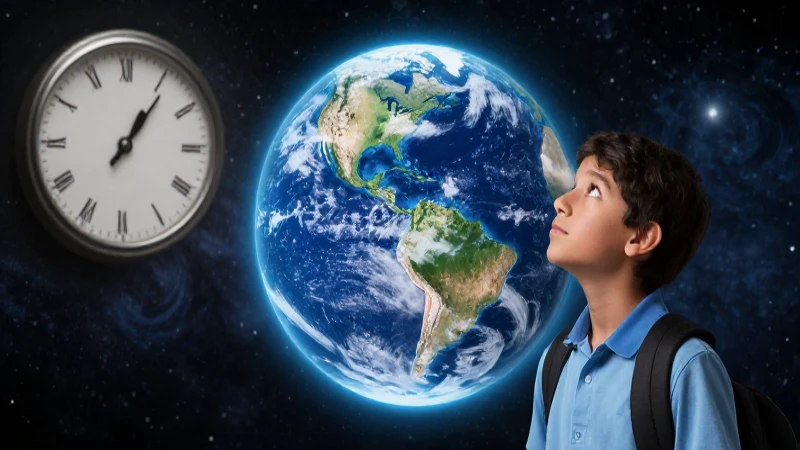 Joven mexicano observa la Tierra brillante en un reloj cósmico