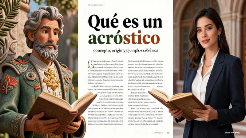 Diseño visual educativo detallado sobre acrósticos