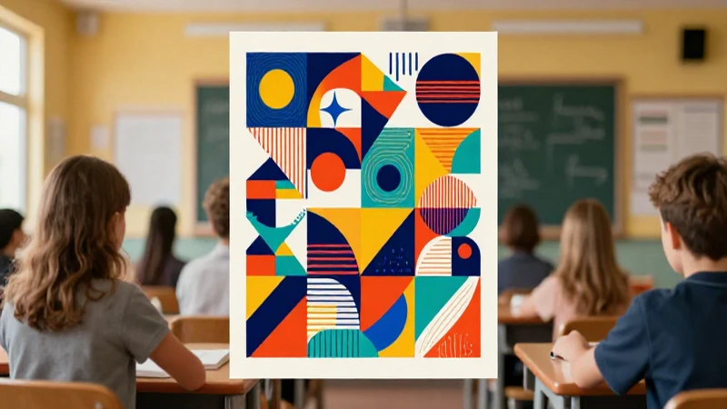 Arte abstracto vibrante para aula