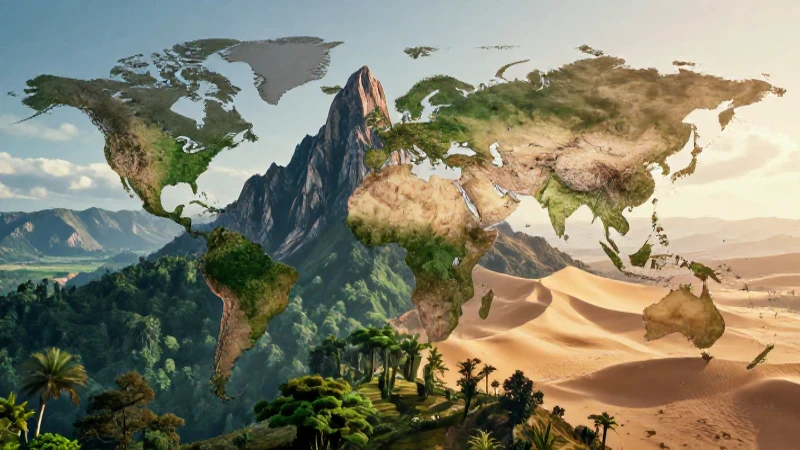 Mapa educativo y realista de ecosistemas globales