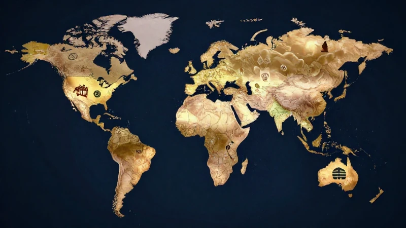 Ilustración del mapa mundial con cultura