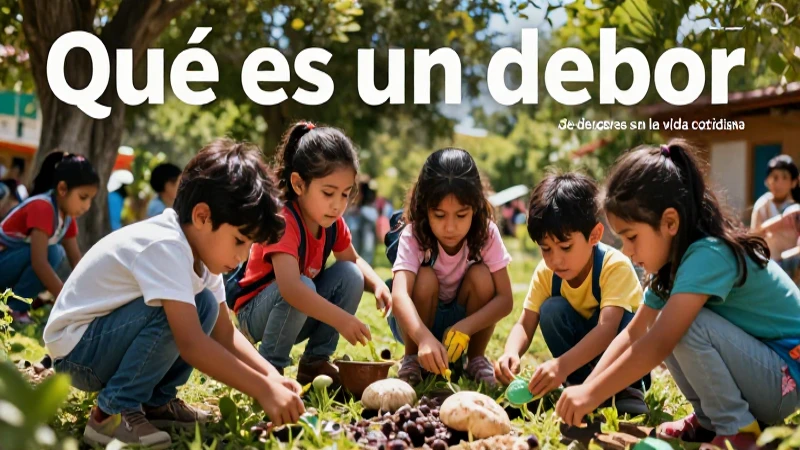 Qué es un deber: Definición y concepto esencial explicado 4 Ilustración vibrante de niños mexicanos colaborando