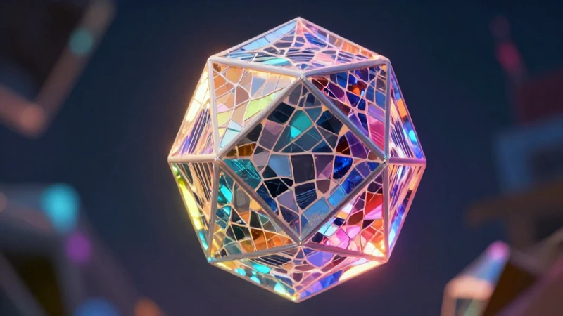 Qué es un decágono: características y ejemplos explicativos 8 Decágono digital brillante con diseño mosaico académico