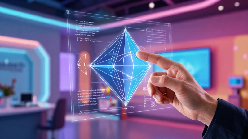 Mano con diseño holográfico profesional