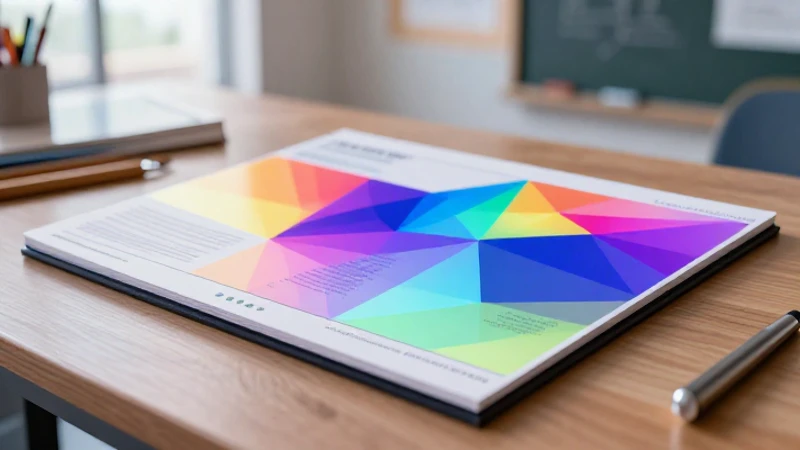 Diseño educativo geométrico futurista y vibrante