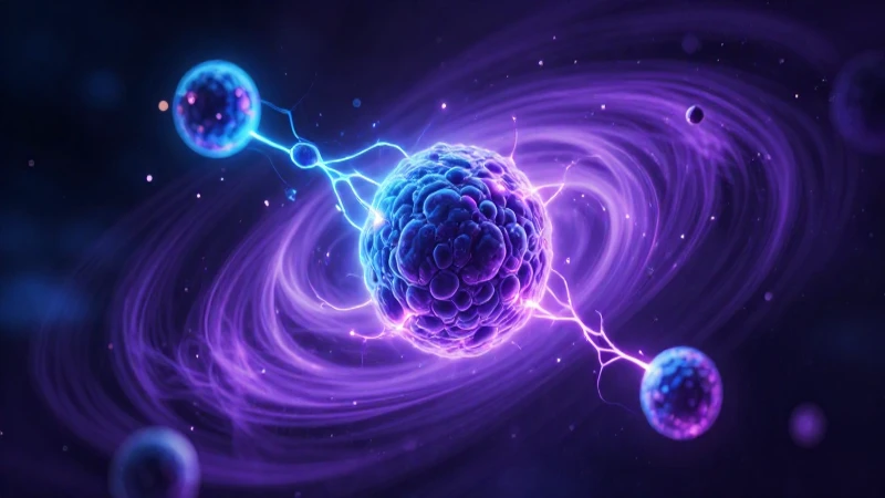 Ilustración de ion cargado en vibrante cosmos