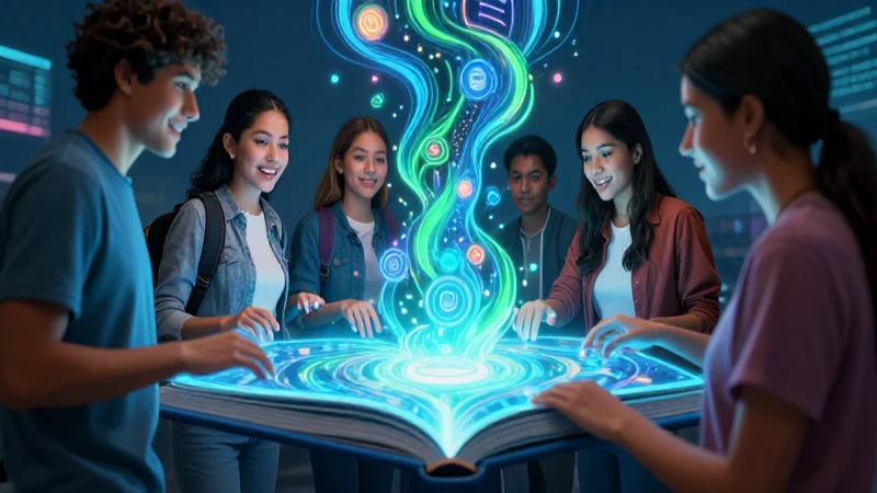 Estudiantes mexicanos aprendiendo conocimiento digital vibrante