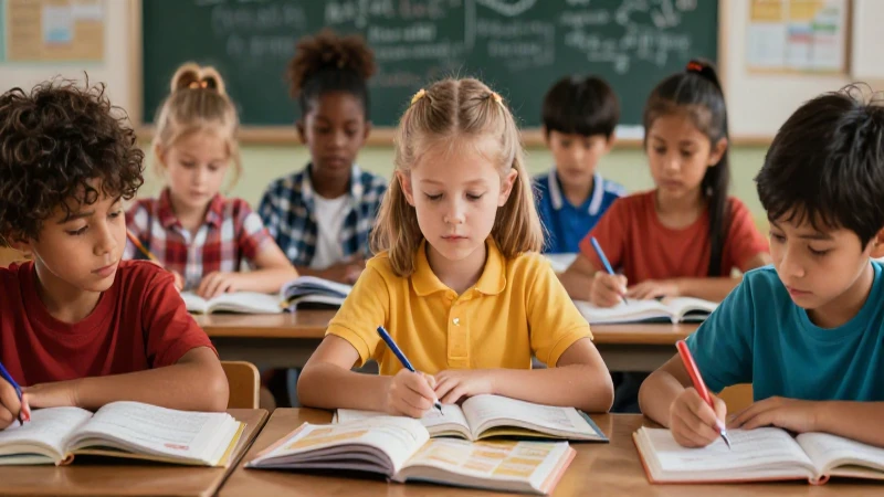 Niños diversos aprendiendo con libros vibrantes