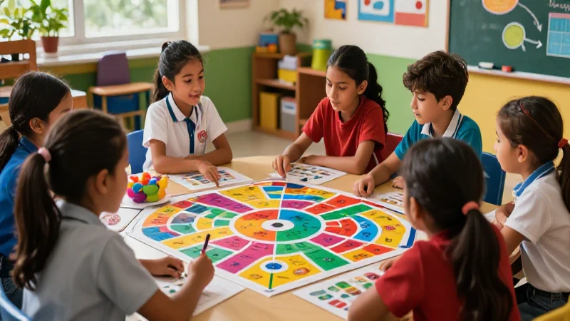Conoce qué es un ludograma y cómo puede mejorar tu aprendizaje 3 Niños diversos aprendiendo en un aula vibrante