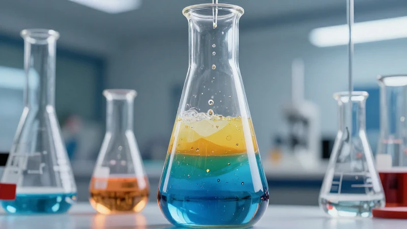 Ilustración vibrante de separación química dinámica