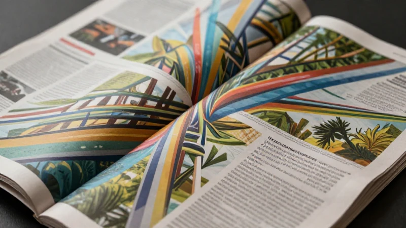 Ilustración abstracta, geométrica y dinámica de diseño editorial