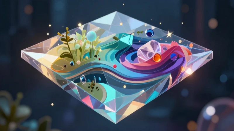 Ilustración digital geométrica moderna y vibrante