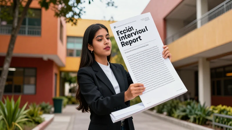 Estudiante elegante en entorno educativo mexicano