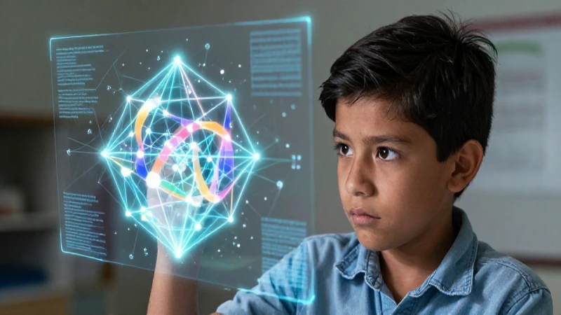 Estudiante mexicano observa estructura científica holográfica