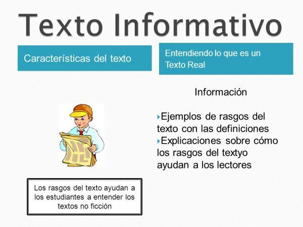 que es un texto informativo caracteristicas y tipos