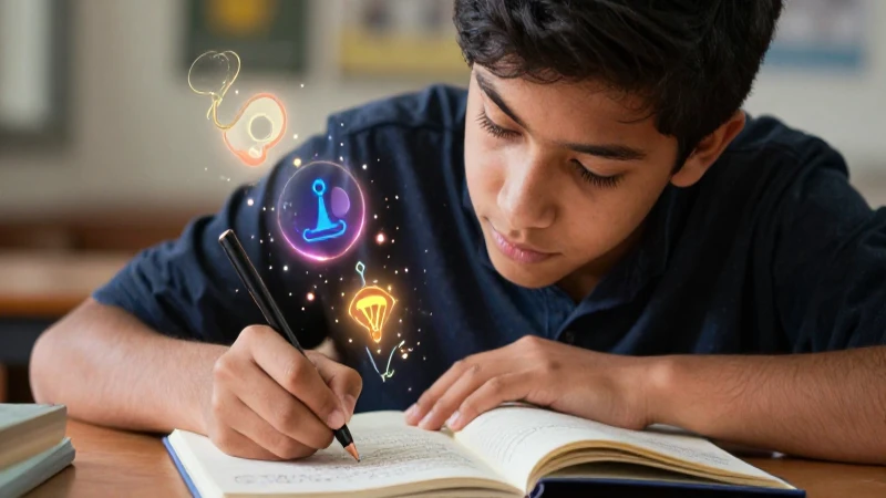 Estudiante creativo con ideas brillantes