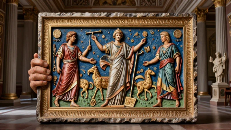 Panel romano antiguo lujoso en villa