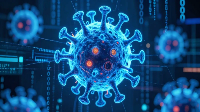 Icono de virus digital ciberpolido y brillante