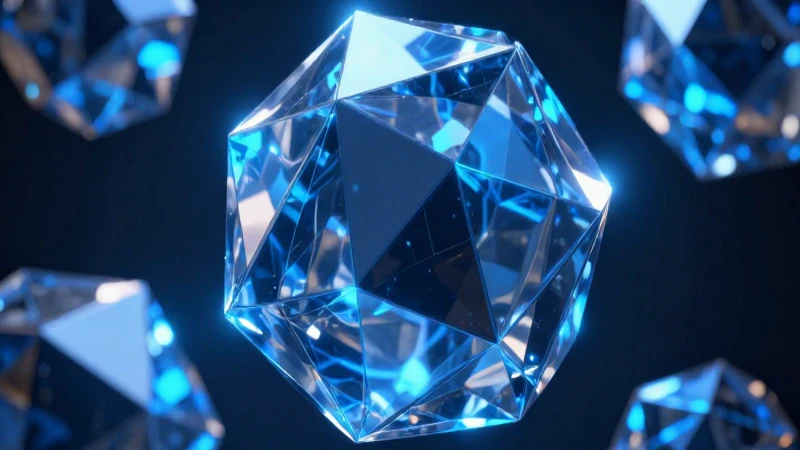 Conoce qué es una arista y cómo se relaciona con la geometría 10 Poliedro cristalino azul con bordes brillantes y dramáticos