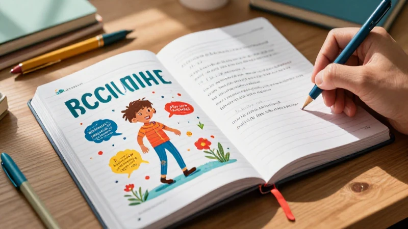 Estilo educativo vibrante y profesional en un cuaderno