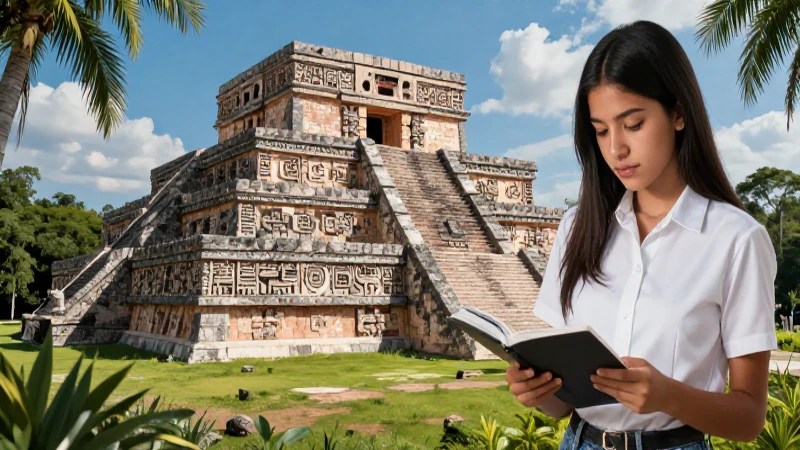 Qué es una civilización originaria: características y legado 4 Estudiantes mexicanos aprenden arquitectura mesoamericana vibrante