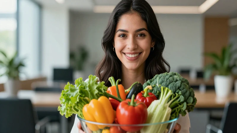 Qué es una dieta: definición, tipos e influencia en salud 9 Joven mexicana sonríe con verduras coloridas