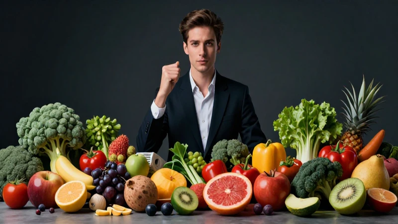 Qué es una dieta: definición, tipos e influencia en salud 4 Profesional joven con alimentos nutritivos y estilo vibrante