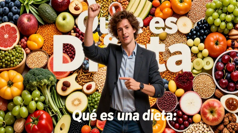 Qué es una dieta: definición, tipos e influencia en salud 8 Educador rodeado de superalimentos y granos