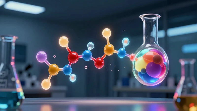 Molécula brillante y equilibrada en un laboratorio dinámico
