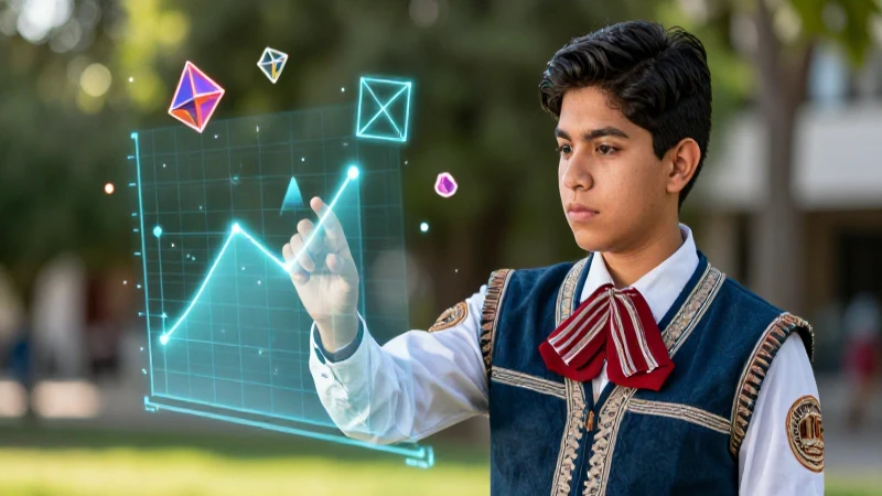 Qué es una función Definición, ejemplos y funciones 7 Estudiante con hologramas matemáticos modernos
