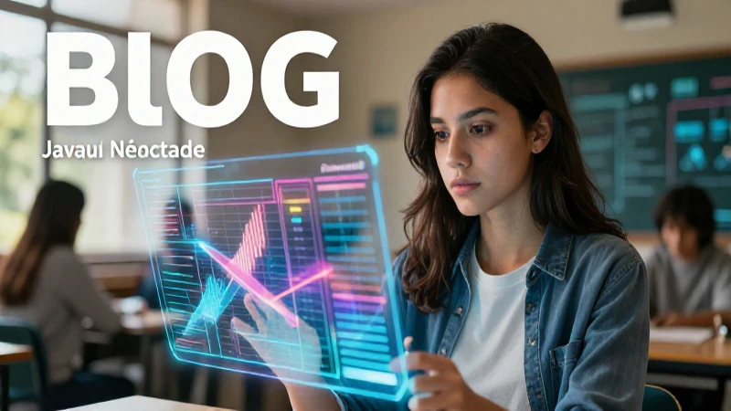 Qué es una hoja de cálculo y cómo utilizarla eficazmente 4 Estudiante analiza datos holográficos futuristas