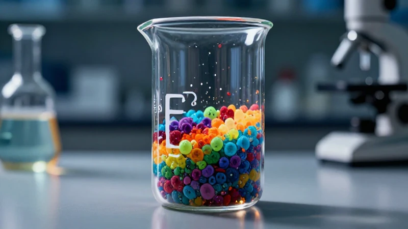 Beaker vibrante con componentes, luces y estética moderna