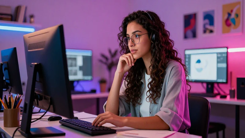 Joven creativo mexicano en estudio vibrante