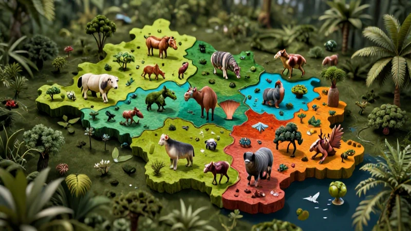 Fauna mesoamericana ilustrada con estilo académico
