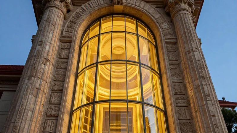 Columna arquitectónica modernizada con toques dorados