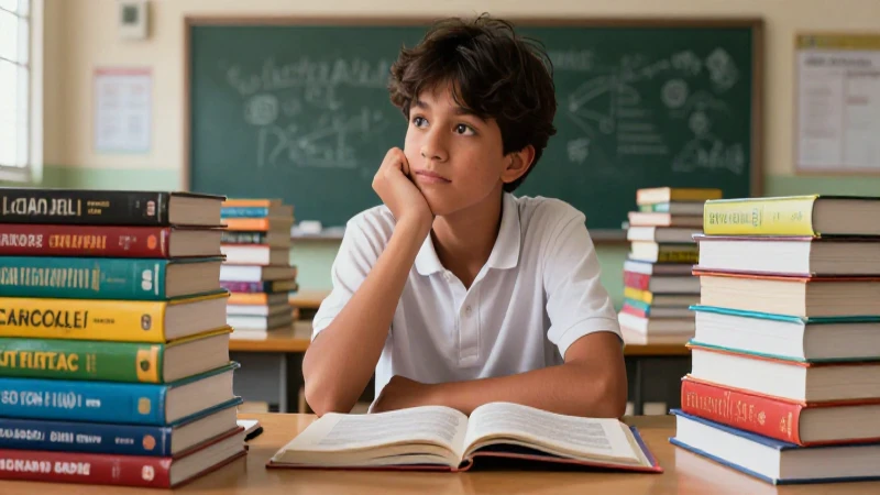 Estudiante reflexivo en moderno entorno educativo